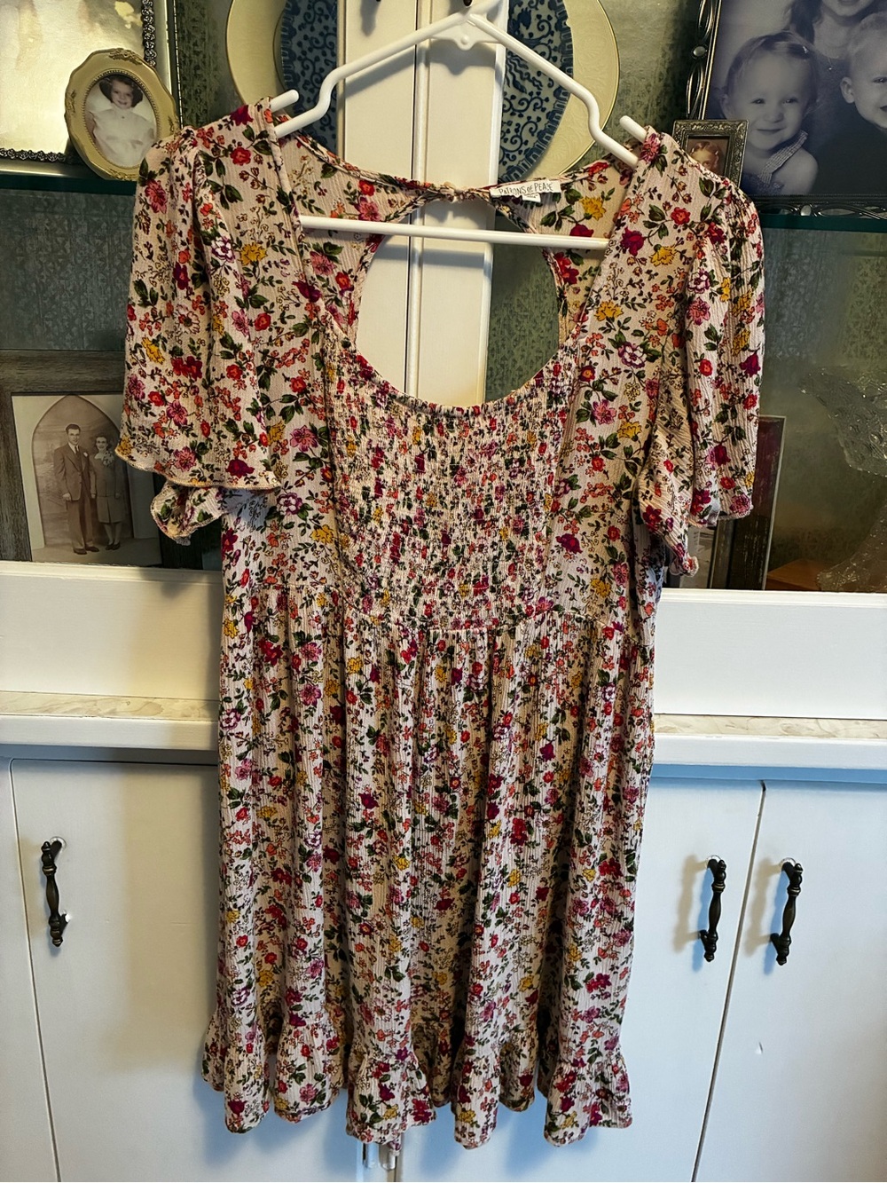 Patrons of Peace Floral Baby Doll Multi-Color Mini Dress Medium